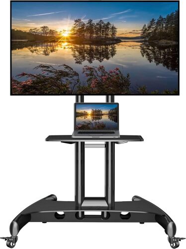 NB North Bayou Mobile TV Cart Rolling TV Stand with Wheels for 32 to 75 Inch - Lot 8975