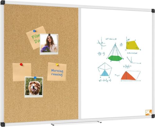 XBoard Large White Board and Corkboard Combination 48 x 36 Inch - Lot 8976