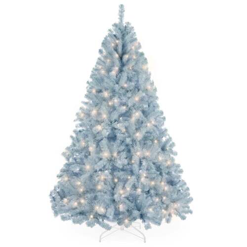 Pre-Lit Artificial Ice Blue Christmas Tree w/ Incandescent Lights - Lot 8937