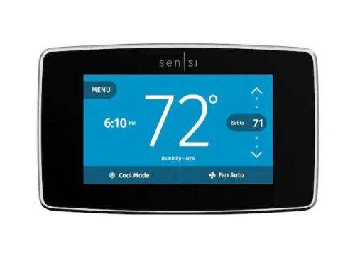 Emerson Sensi Touch 7-day Programmable Wi-Fi Smart Thermostat with Touchscreen Color Display, C-wire Required - Lot 100