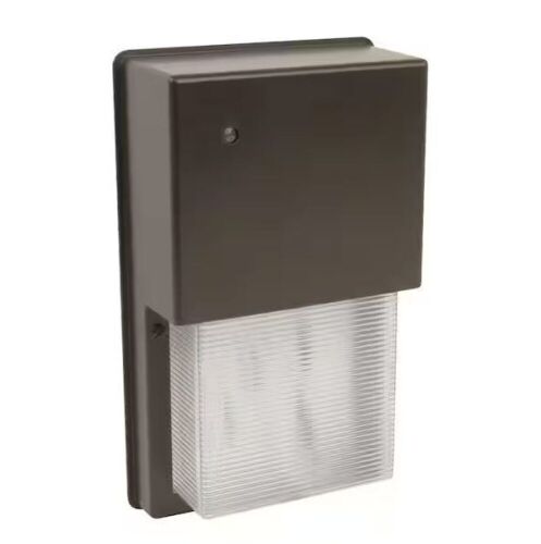 Lot of (2) Commercial Electric 100-Watt Equivalent Integrated LED Bronze Security Dusk to Dawn Photocell Sensor Outdoor Wall Pack Light 5000K - Lot 133