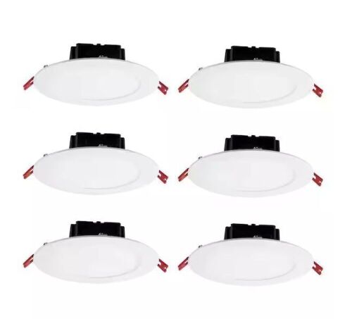 Commercial Electric Box on Top Integrated LED 6 in Round Canless Recessed Light for Kitchen Bathroom Livingroom, White Soft White 6-Pack - Lot 134