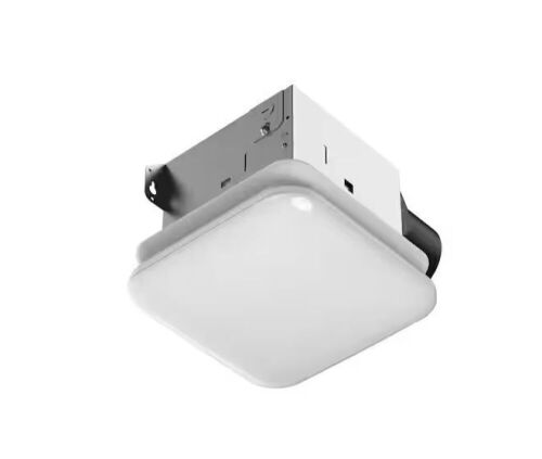 Commercial Electric 50 CFM Ceiling Mount Room Side Installation Bathroom Exhaust Fan with Adjustable Color Temperature LED and Night Light - Lot 135