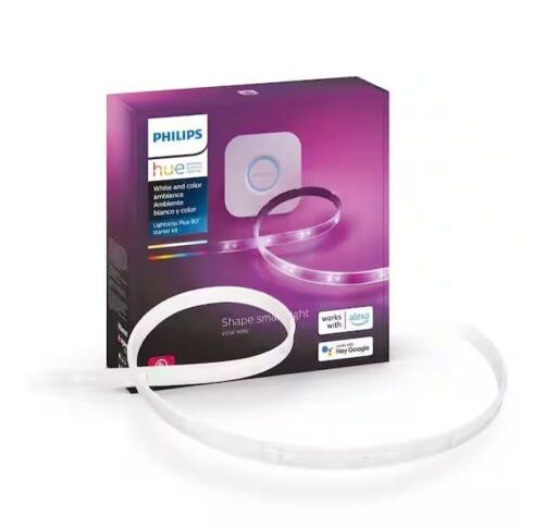 Philips Hue 6.6 ft. LED Smart Color Changing Strip Light Starter Kit and Hue Bridge - Lot 142