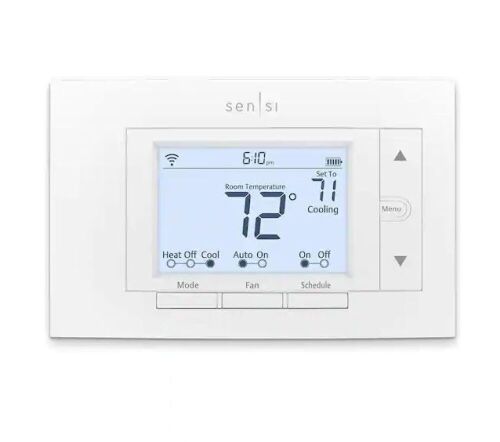 Emerson Sensi 7-day Programmable Wi-Fi Smart Thermostat, No C-Wire Required for Most Systems - Lot 143