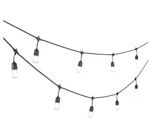 Hampton Bay 24-Light 48 ft. Plug-in Indoor/Outdoor Edison String Light with S14 Single Filament LED Bulbs - Lot 146