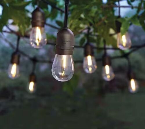 Hampton Bay 12-Light 24 ft. Plug-in Indoor/Outdoor Edison String Light with S14 Single Filament LED Bulbs - Lot 147