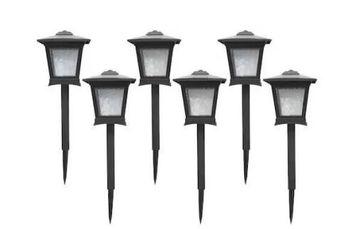 Hampton Bay Miramar 28 Lumen Low Voltage Black Integrated LED Outdoor Landscape Path Light Kit, 6-Pack - Lot 148