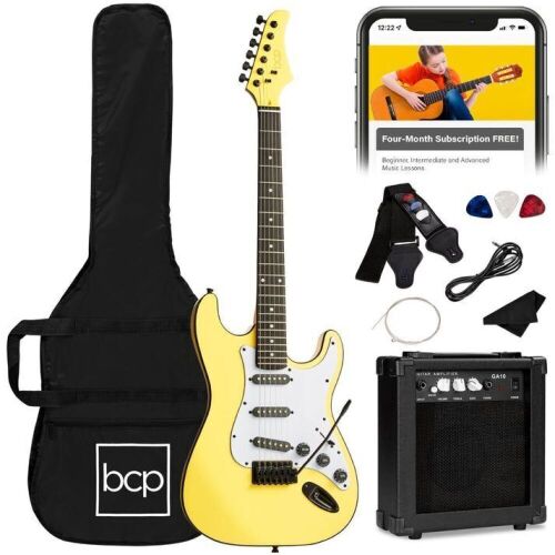 Beginner Electric Guitar Kit w/ Case, 10W Amp, Tremolo Bar - 39in - Lot 175