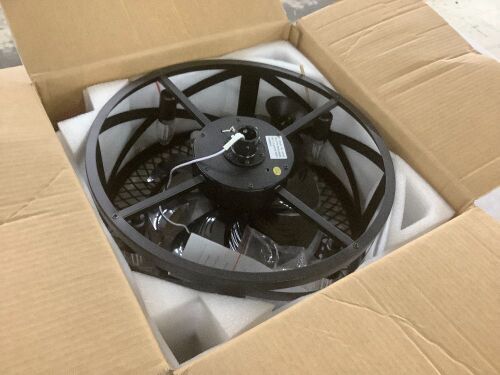 ANTOINE 17 in. Indoor Black Ceiling Fan Farmhouse Caged Ceiling Fan with Lights and Remote  - Lot 348