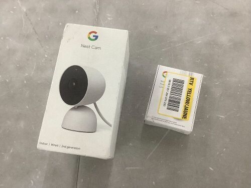 Google Nest Cam Indoor Wired Smart Security Camera & Nest Power Connector, C-Wire Substitute, Compatible with Nest thermostats - Lot 415