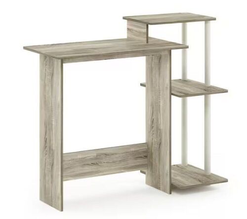 Furinno Efficient 39.6 in. Sonoma Oak/White Particle Board Home Laptop Notebook Computer Desk - Lot 435
