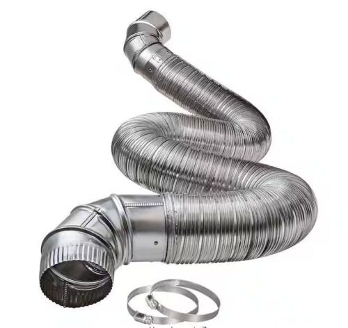 8 ft. Complete Air-Tight Semi Rigid Dryer Vent Hook Up Ki for 4 in. Duct, with 2-Clamps and Elbows - Lot 436