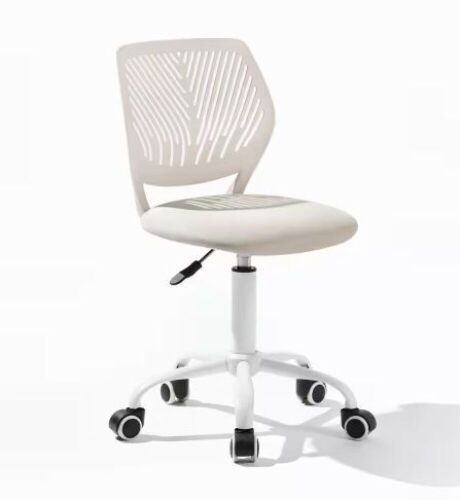 Homy Casa Carnation Fabric Ergonomic Swivel Task Chair for Teens in Verita Beige - Lot 438