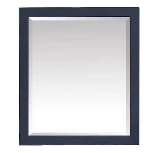 Home Decorators Collection Windlowe 28 in. W x 32 in. H Rectangular Wood Framed Wall Mirror in Navy Blue - Lot 442
