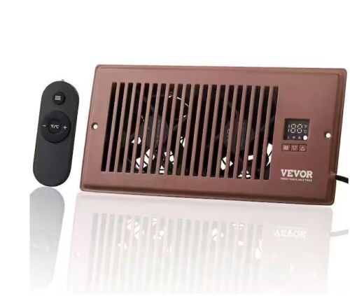 VEVOR Register Booster Fan, Quiet Vent Booster Fan Fits 4 in. x 10 in. Register Holes for Heating Cooling Smart Vent, Brown - Lot 737