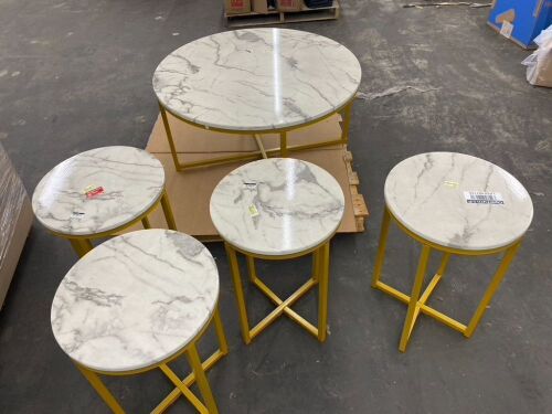 Lot of (5) Faux Marble Tables  - Lot 427