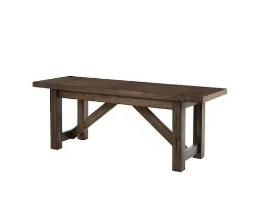 Home Decorators Collection Plum Hill Smoke Brown Wood Backless Dining Bench, 49 in. W x 18 in. H - Lot 67