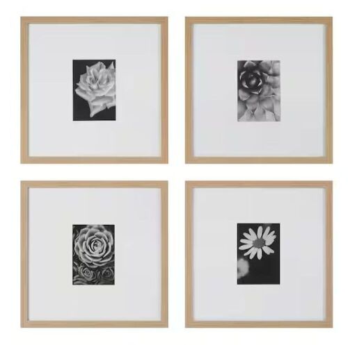 StyleWell Ash Modern Frame with White Matte Gallery Wall Picture Frames, 16" x 16", Set of 4 - Lot 446