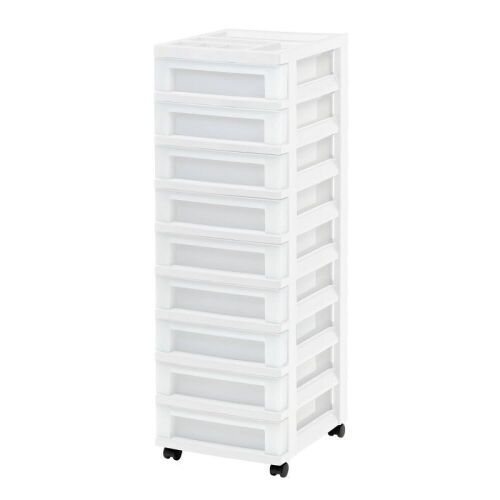 IRIS 9 Drawer Storage Cart with Organizer Top - Lot 102