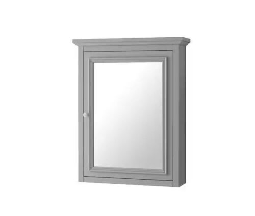 Home Decorators Collection Fremont 24 in. W x 30 in. H Rectangular Wood Framed Wall Bathroom Vanity Mirror in Gray - Lot 90