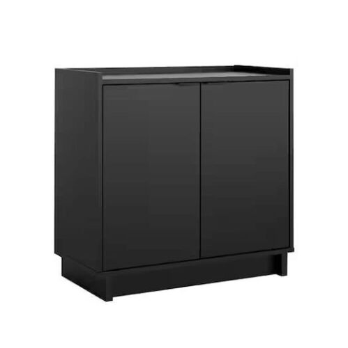 Prepac Simply Modern Black 30 in. H x 30.75 in. W x 16 in. D 2 Door Accent Storage Cabinet with Adjustable Shelf - Lot 92