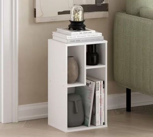 Furinno Daly 21.26 in. Tall White Wood 3-Shelf Irregular Cubes Bookcase - Lot 536