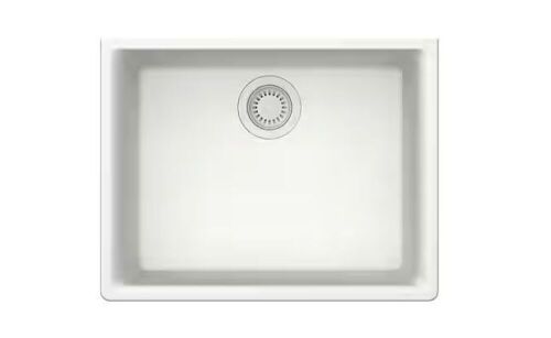 Glacier Bay Stonehaven 24 in. Undermount Single Bowl White Ice Granite Composite Kitchen Sink with White Strainer - Lot 85