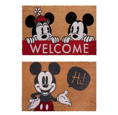 Disney Mickey Mouse Hi and Welcome 20 in. x 34 in. Coir Door Mat, 2-Pack - Lot 641