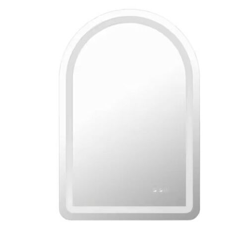 Glacier Bay 24 in. W x 36 in. H Arched Frameless Anti-Fog LED Light Wall Bathroom Vanity Mirror - Lot 28