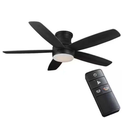 Home Decorators Collection Ashby Park 52 in. White Color Changing Integrated LED Matte Black Indoor Ceiling Fan with Light Kit and Remote Control - Lot 72