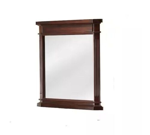 Home Decorators Collection 26 in. W x 30 in. H Rectangular Wood Framed Wall Mirror in Cherry - Lot 75