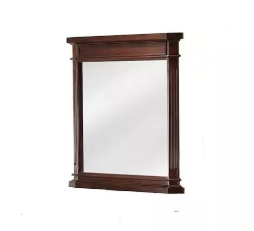 Home Decorators Collection 26 in. W x 30 in. H Rectangular Wood Framed Wall Mirror in Cherry - Lot 101