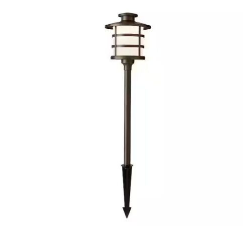 Home Decorators Collection 1100 Lumen Low Voltage Brass LED Outdoor Landscape Path Light with Waterproof Coating, 2 Pack  - Lot 748