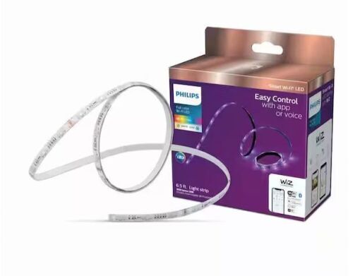 Philips 6.6 ft. Smart Plug-in Color and Tunable White Dimmable Wi-Fi Wiz Connected Strip Light - Lot 559
