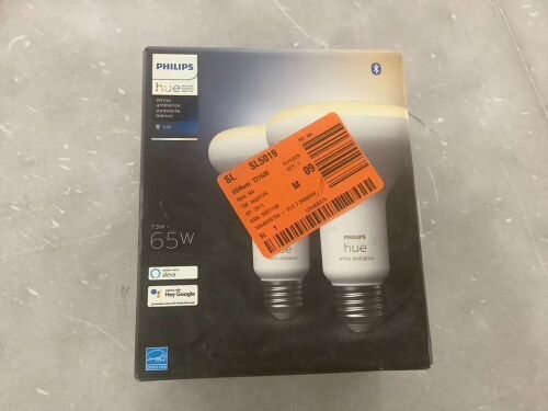 Philips Hue 65-Watt Equivalent BR30 Smart LED Tunable White Light Bulb with Bluetooth, 2-Pack - Lot 700