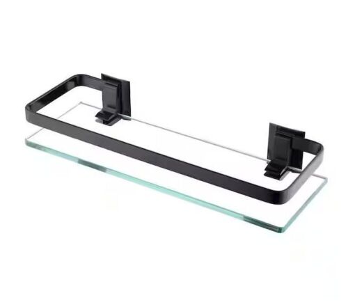 Lot of (2) 14 in. W x 5 in. D x 2 in. H Wall Mount Bathroom Glass Floating Shelf - Lot 124