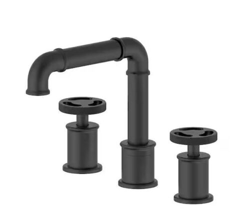 8 in. Widespread 2-Handle Bathroom Faucet in Matte Black - Lot 125