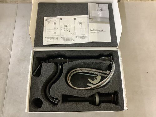 BWE Waterfall Single Hole Single-Handle Vessel Bathroom Faucet With Pop-up Drain Assembly in Oil Rubbed Bronze - Needs O-Ring for Base - Lot 528