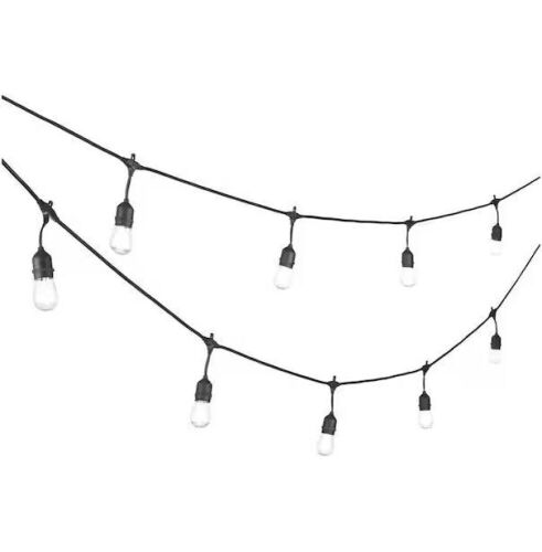  Hampton Bay 24-Light 48 ft. Plug-in Indoor/Outdoor Edison String Light with S14 Single Filament LED Bulbs - Lot 717