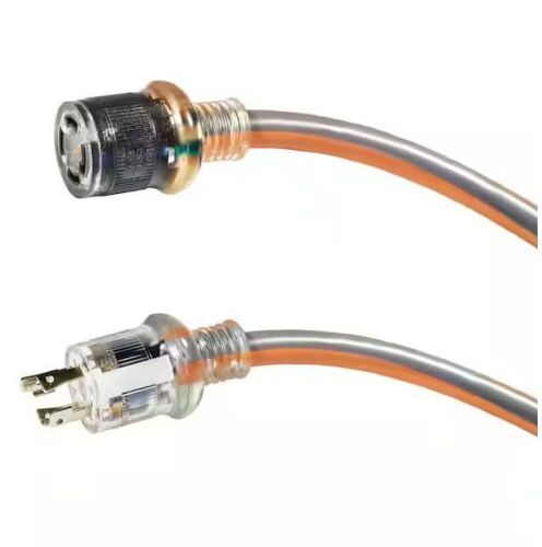 RIDGID 25 ft. 10/4 Heavy Duty Outdoor L14-30 Amp Generator Extension Cord with Lighted End - Lot 40