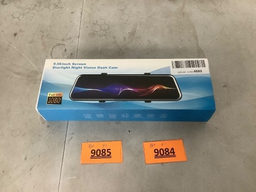9.6In Screen Starlight Night Vision Dash Cam - Lot 9084