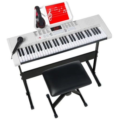 61-Key Beginners Electronic Keyboard Piano Set w/ 3 Modes, Microphone - Lot 9123