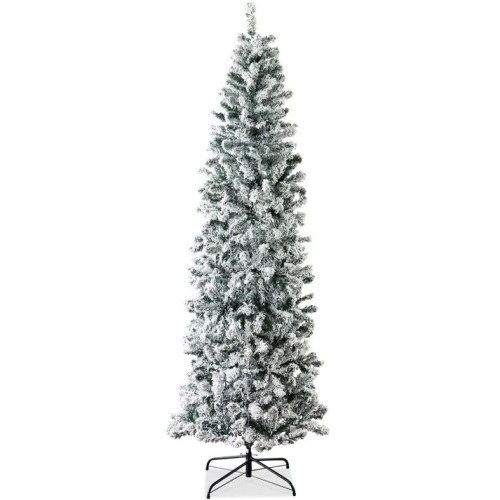 Snow Flocked Artificial Pencil Christmas Tree w/ Stand -7.5ft - Lot 9186