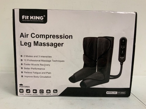 Fit King Air Compression Leg Massager, Appears New, Sold as is - Lot 126