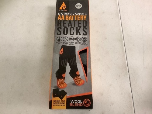 Action Heat Wool Heated Socks, S/M, E-Comm Return - Lot 194