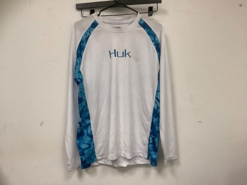HUK Mens Long Sleeve Tee, Medium, E-Comm Return - Lot 199