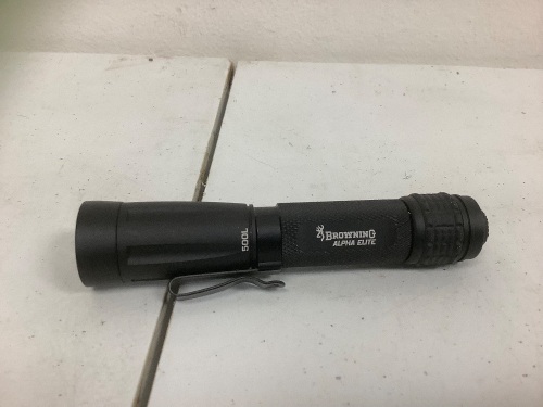 Browning Alpha Elite Flashlight, E-Comm Return, No Charging Cable - Lot 555