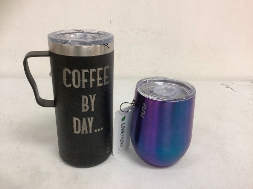 Lot of (2) Drinkware Tumblers, One lid is broken, E-Commerce Return, Sold as is - Lot 686