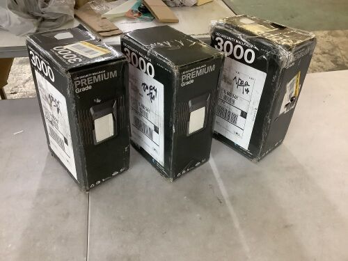 Lot of (3) PROBRITE 150W Equivalent Integrated LED Bronze Outdoor Wall Pack Commercial Over Door Light, 3000 Lumens - Lot 347